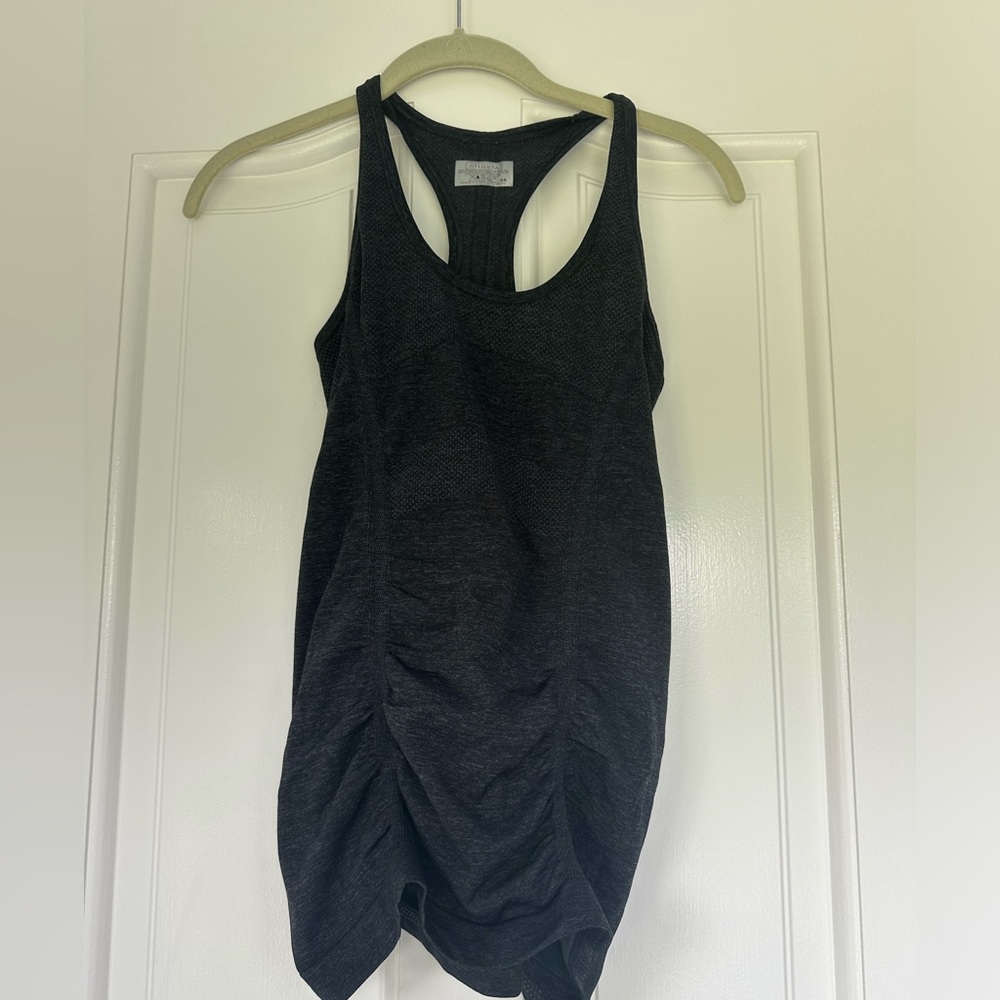 Athleta Ruched Charcoal Grey Racerback Tank